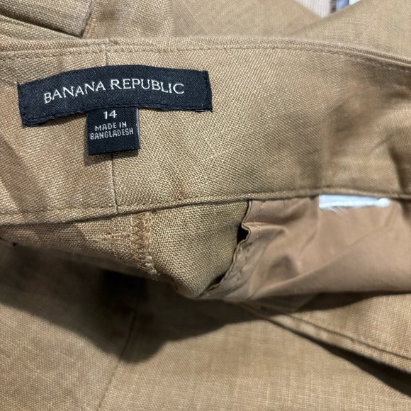 BANANA REPUBLIC Sz 14 Linen Pleated Front Unlined Trouser Style Bermuda Shorts - Picture 7 of 7